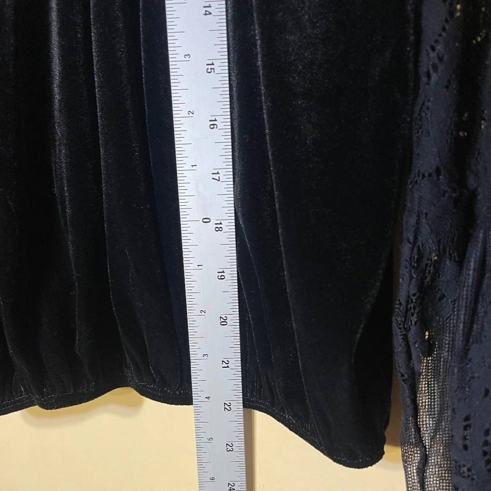 Free People Black Velvet Lace Top